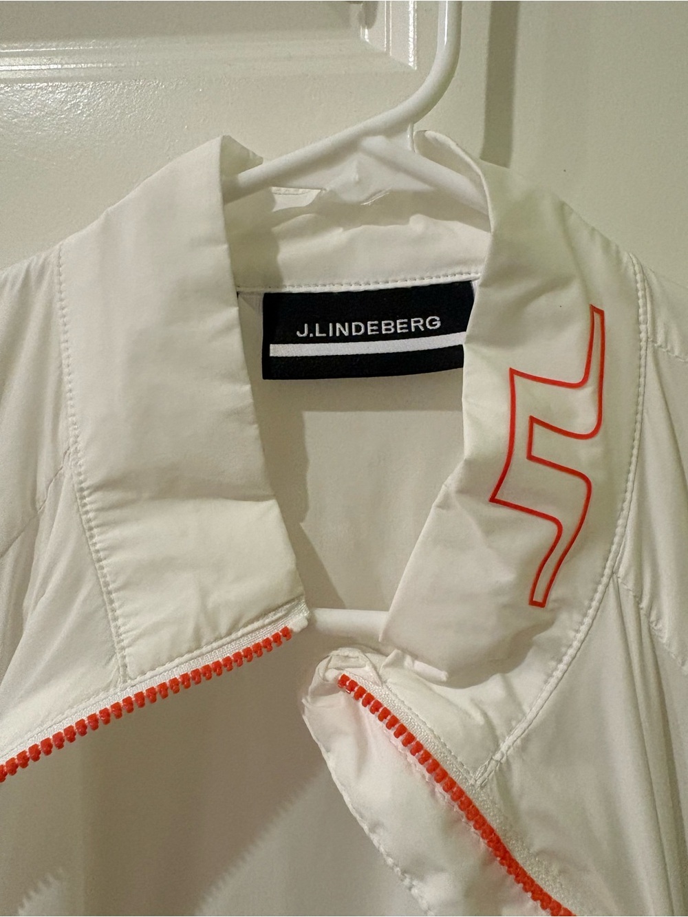 J.Lindeberg White Jacket with Orange Trim and Logo